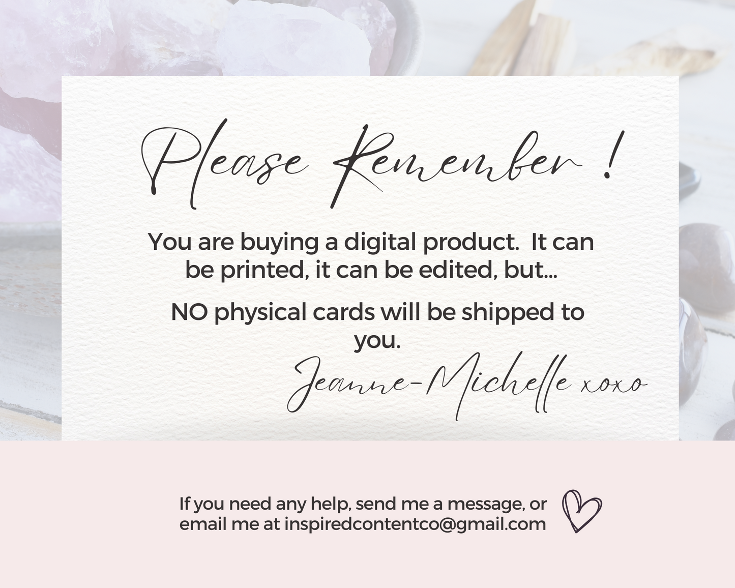 32 Crystals for Emotions Cards, Editable Crystal Kit Cards Set Business Card Size