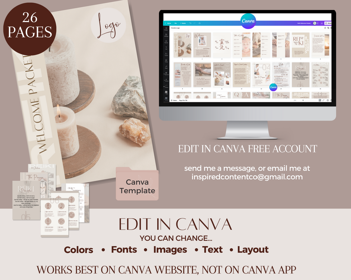 Reiki Social Media Marketing Bundle Vol 1 & 2 - Canva & Reiki Content Planner
