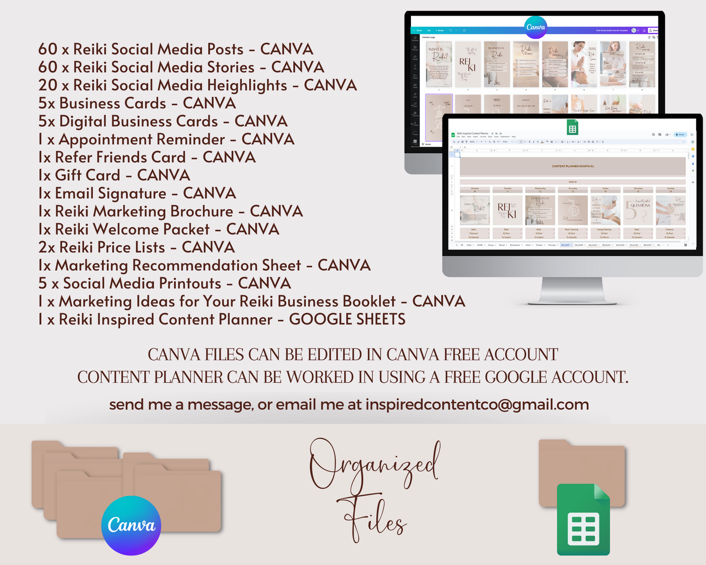 Reiki Social Media Marketing Bundle Vol 1 & 2 - Canva & Reiki Content Planner