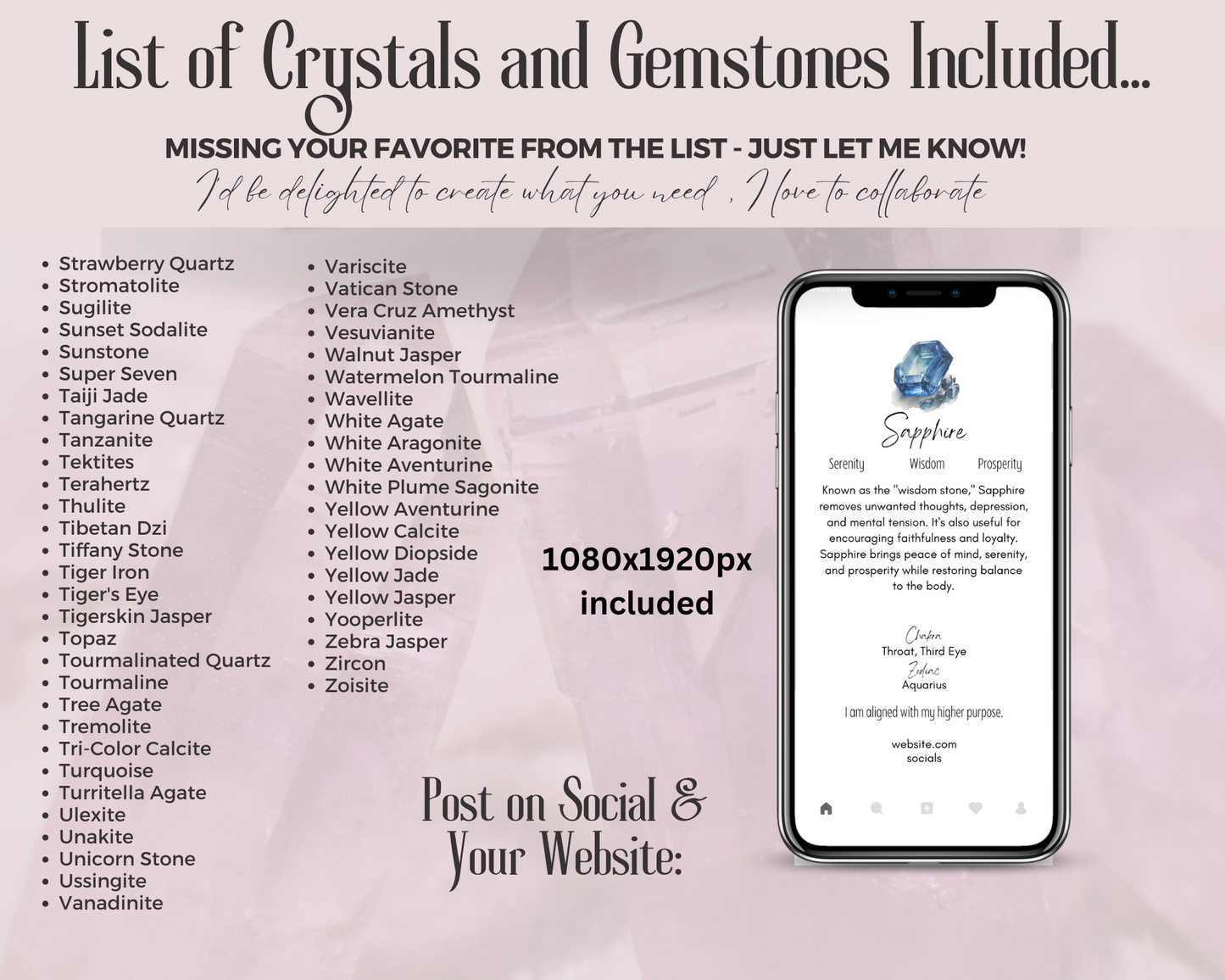 400 Editable Watercolor Crystal Meaning Cards