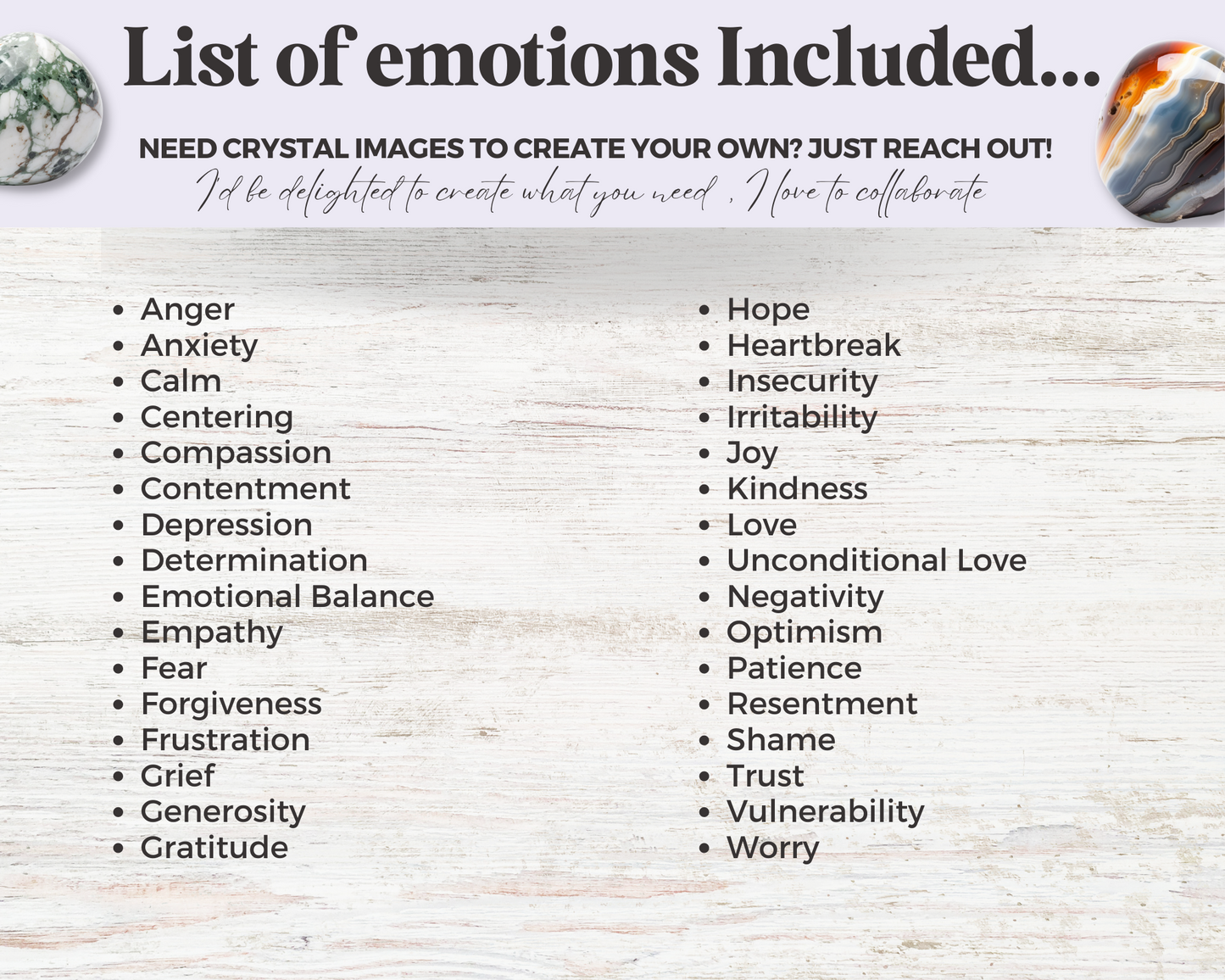 32 Crystals for Emotions Cards, Editable Crystal Kit Card Set -Canva