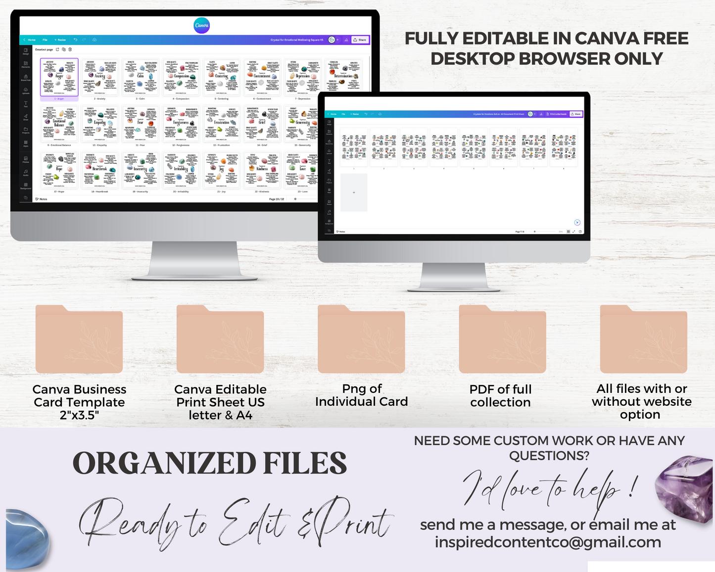 32 Crystals for Mindset Cards, Editable Crystal Kit Card Set - Canva