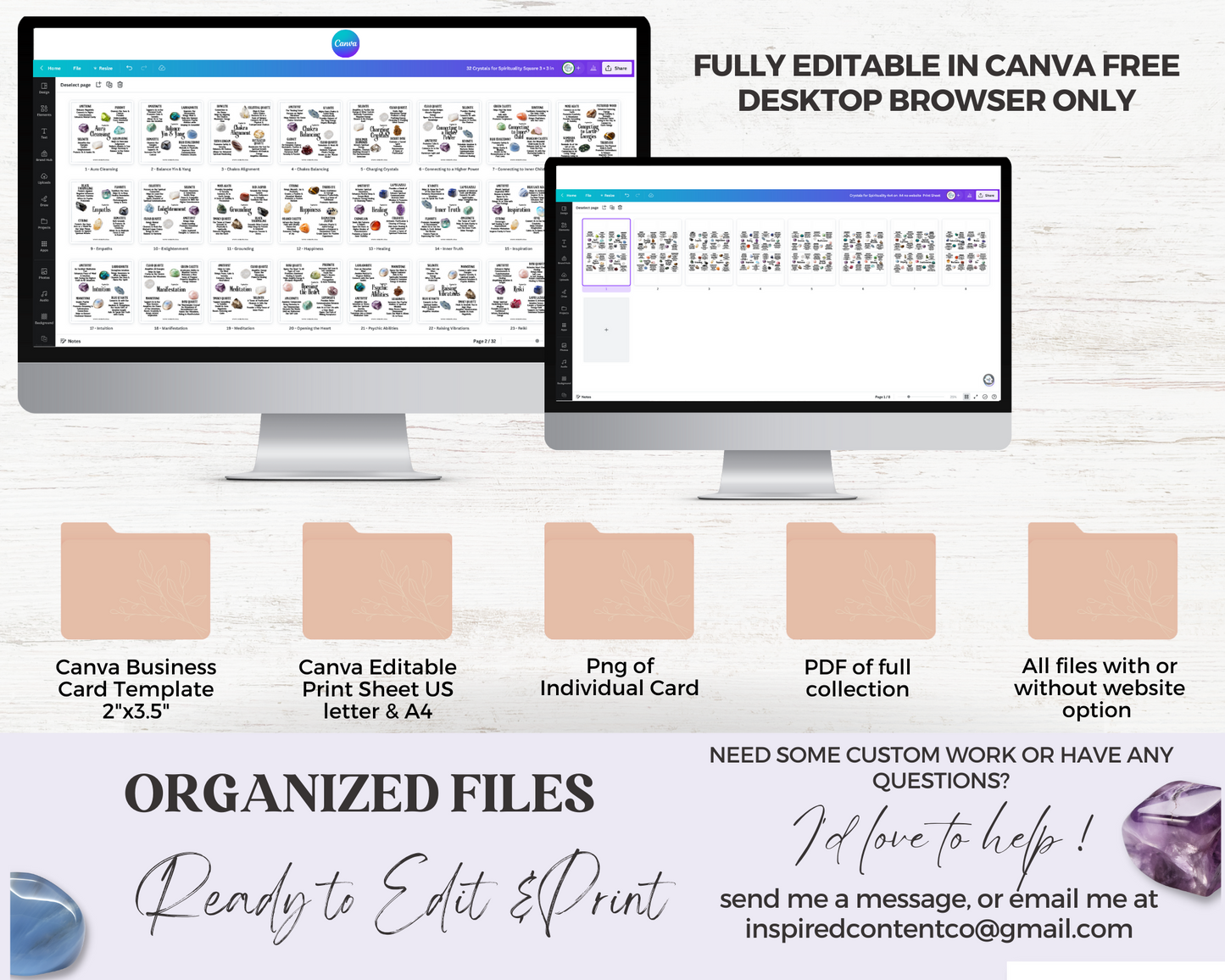 32 Crystals for Spirituality Cards, Editable Crystal Kit Card Set, Canva Printable Crystals for Spirituality