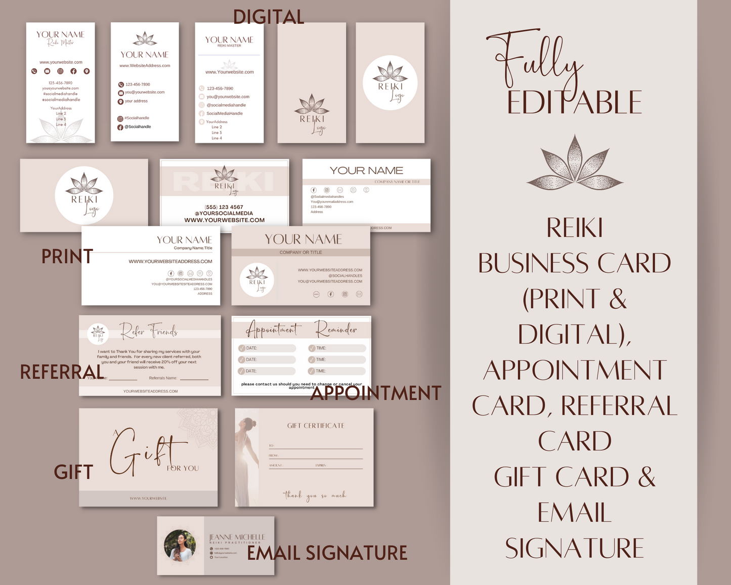 Reiki Social Media Marketing Bundle Vol 1 & 2 - Canva & Reiki Content Planner