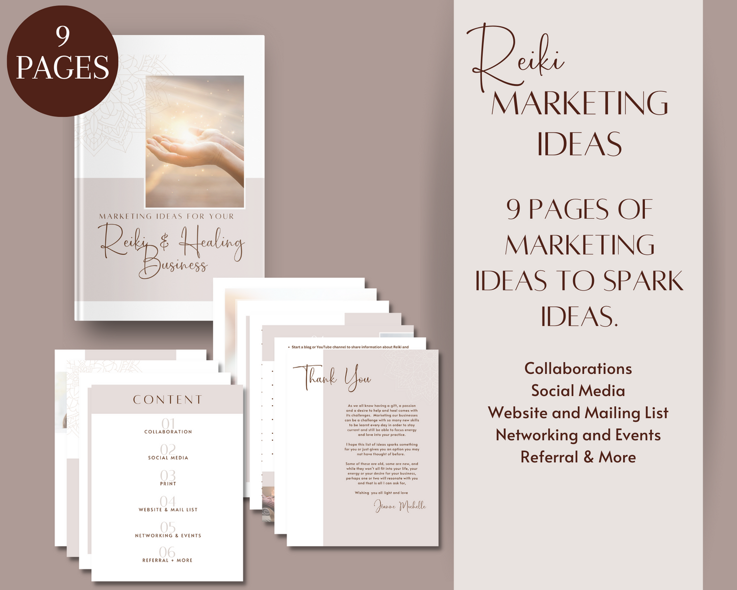 Reiki Social Media Marketing Bundle Vol 1 & 2 - Canva & Reiki Content Planner