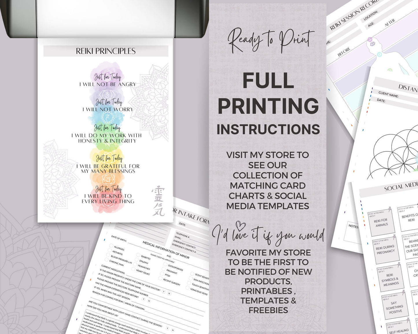 Reiki Business Form Bundle, Reiki Session, Reiki Certificates, Distance Reiki Forms, Reiki Intake Form, Waiver Reiki Session, Chakra Guide