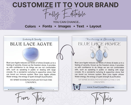 120 Crystal Meaning Card Set, Healing Crystal Info Cards, Gemstone Cards, Digital Crystal Cards, Healing Crystals Inspirational Cards