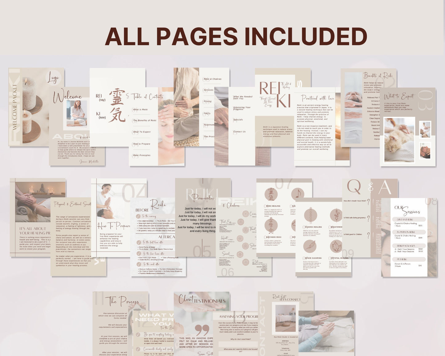 Reiki Client Welcome Guide, Energy Healing Client Onboarding Packet, Reiki Information Packet in Canva, New Client Guide for Reiki Business