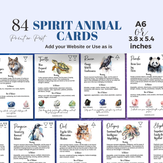 84 Spirit Animal and Crystal Card Collection