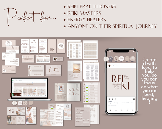 Reiki Social Media Marketing Bundle Vol 1 & 2 - Canva & Reiki Content Planner