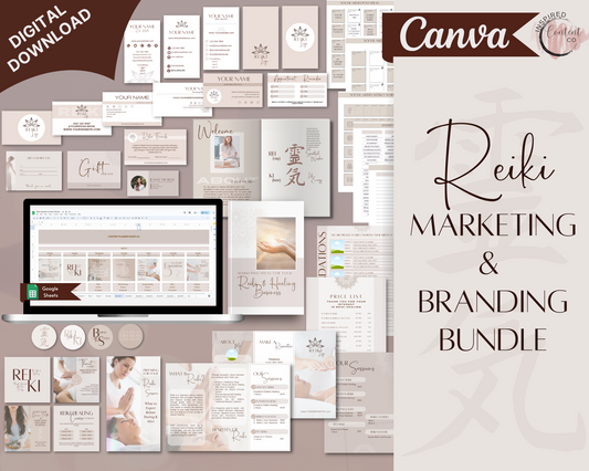 Reiki Social Media Marketing Bundle - Canva & Reiki Content Planner