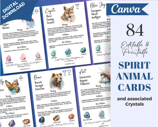 84 Spirit Animal and Crystal Card Collection