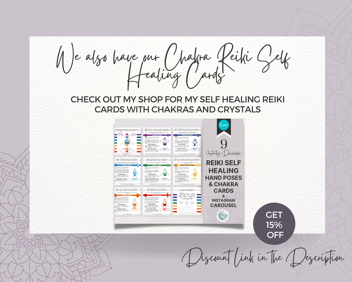 Chakra Guide with Essential Oils & Chakra Crystals, Chakra Reference Info Chart, Chakra Printable for Your Reiki Business. Canva and PDF