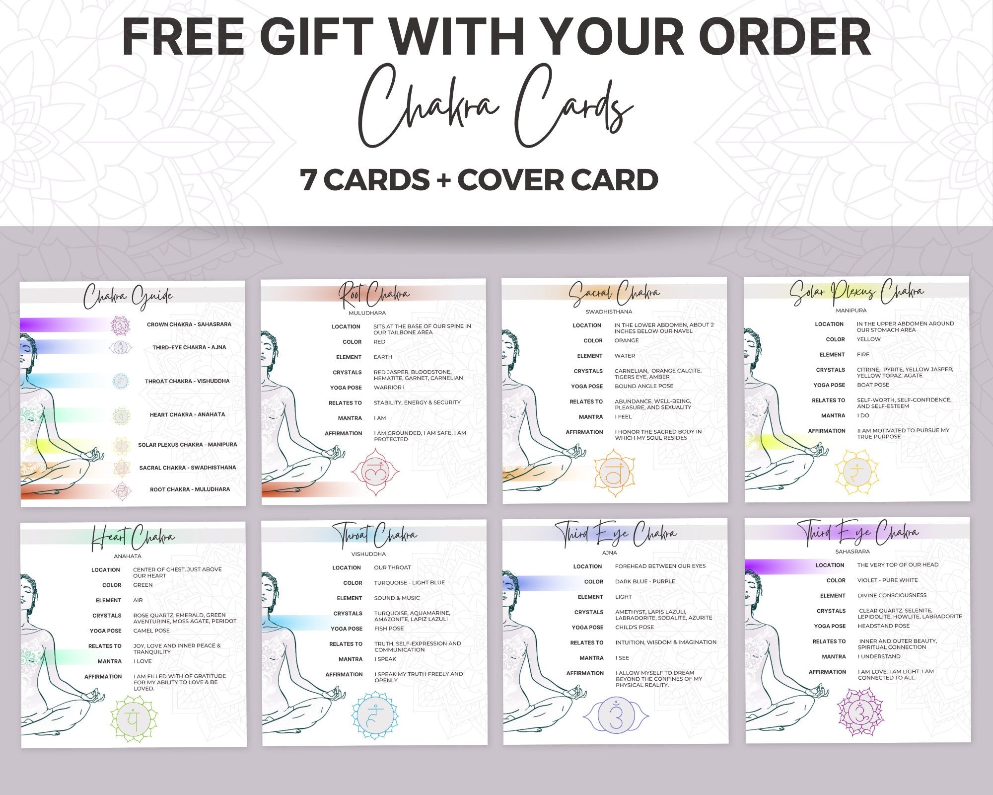 Crystal Message Cards 230 Printable Crystal Meaning Cards, Editable Gemstone Cards, Instant ...