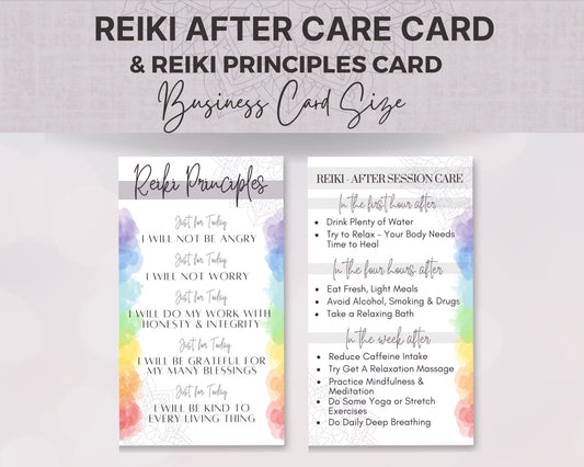 Reiki Principles Card & Reiki Aftercare Card, Just for Today Reiki Prayer, Reiki Healing Vibes, Energy Healing Reiki Card, Reiki Master Gift