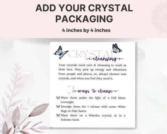 Crystal Cleansing Cards, Crystal Insert Cards, How to Cleanse Your Crystals, Crystal Gift Insert Cards, Crystal Cleansing & Crystal Smudging