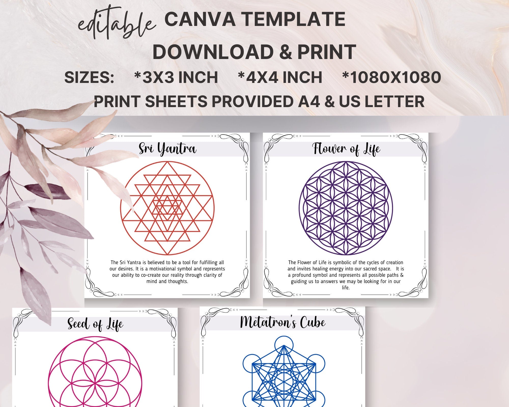 Grid for Crystals, Printable Grid Cards, Chakra Crystal Grid for Manif – Inspired Content Co for Free Printable Crystal Grid Templates