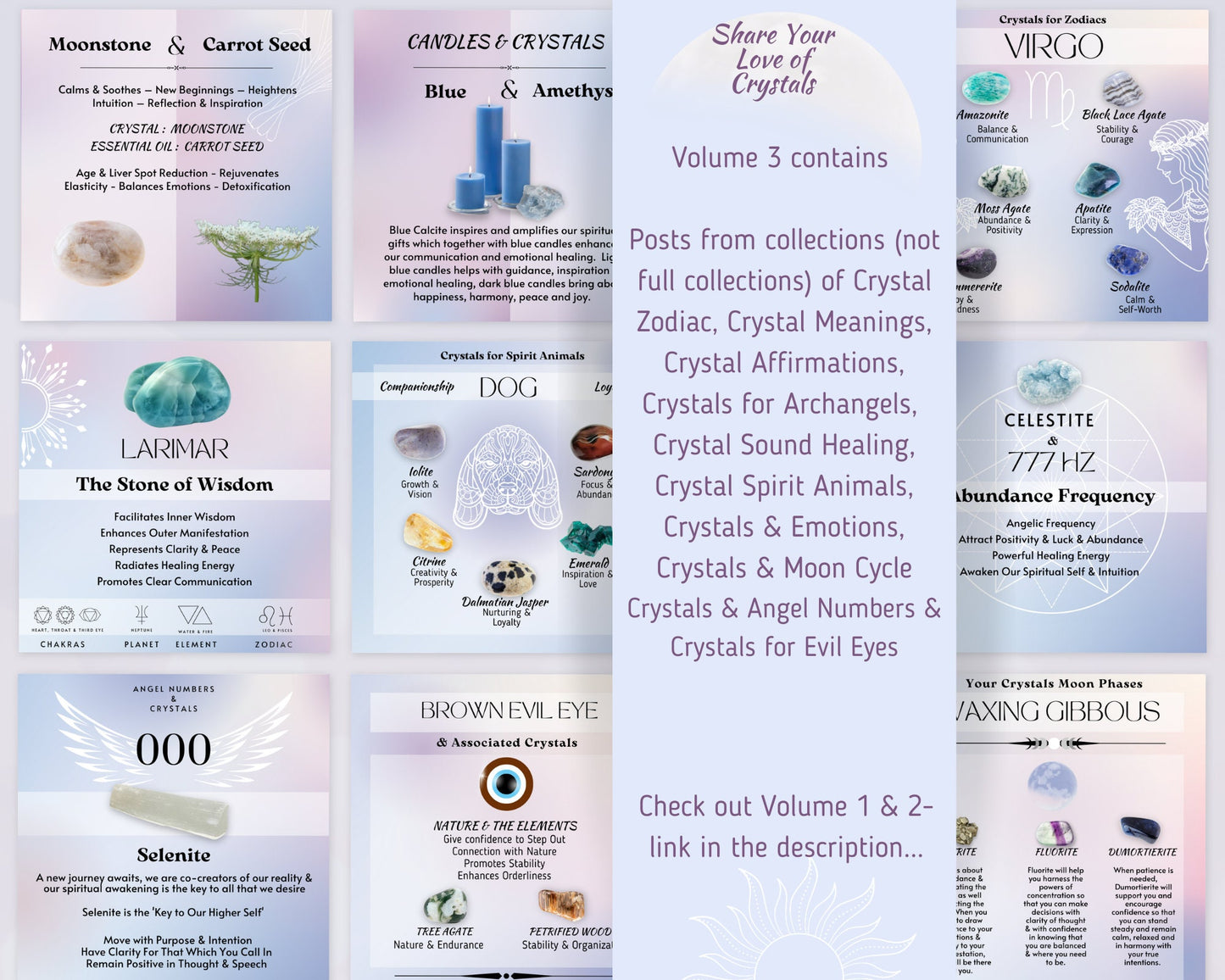 Vol 4 - Crystal Social Media Posts, Energy Healing Spiritual Instagram, Chakra Crystals Template, Crystal shop astrology crystal & witchy IG